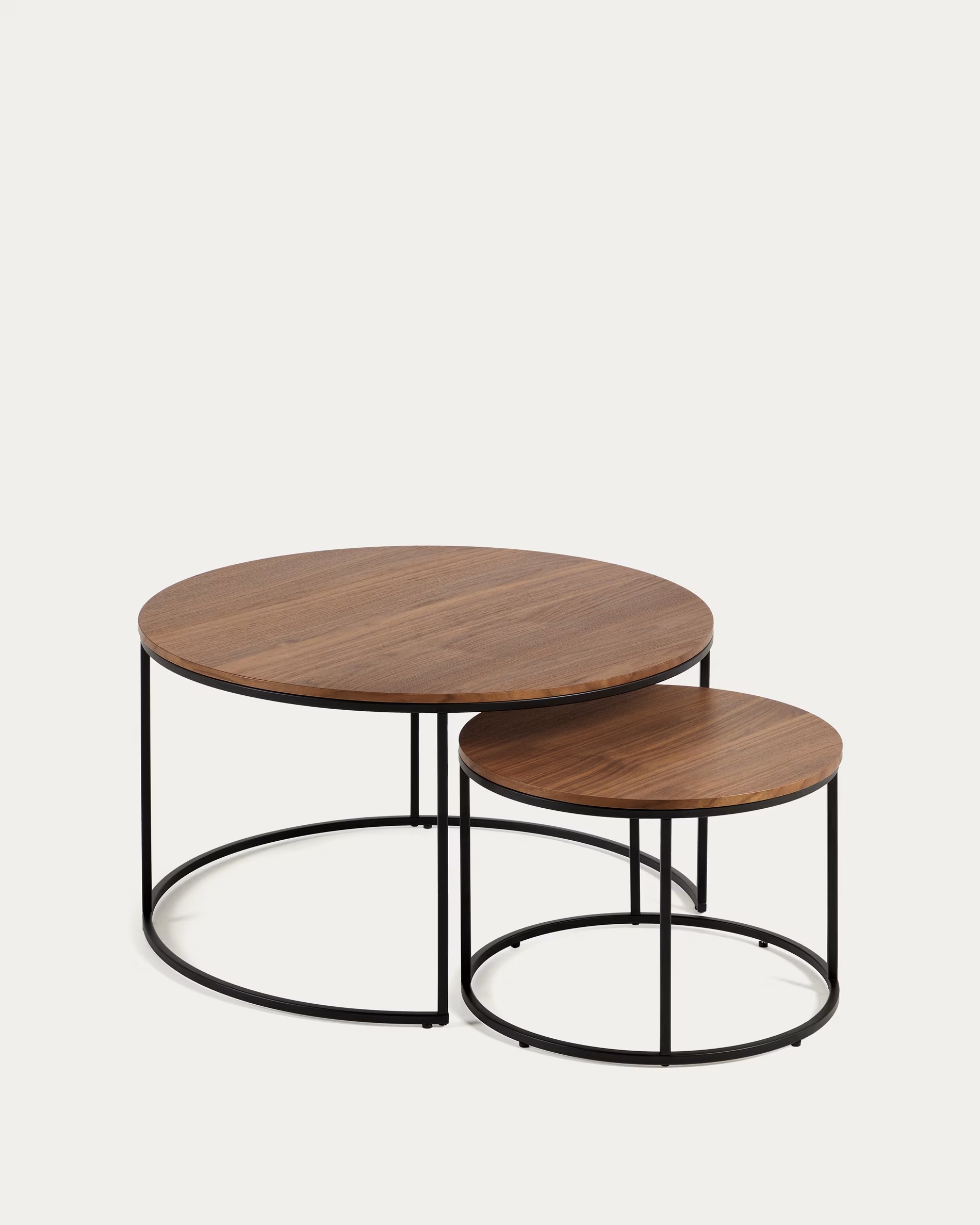 Set Yoana Nogal/Negro Ø 80 cm / Ø 50 cm
